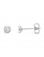 Round Rub-Over Set Solitaire Diamond Earrings, Set in 18ct White Gold. Tdw 0.40ct